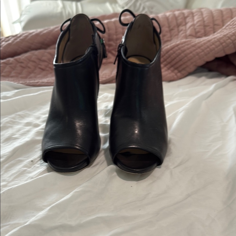 Michael Kors Black Peep-Toe Ankle Booties